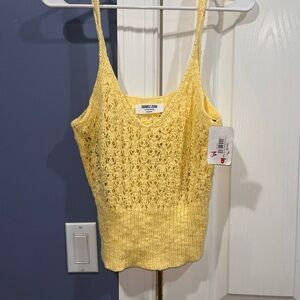 NWT Double Zero Yellow Kenzie Beach Top size: medium